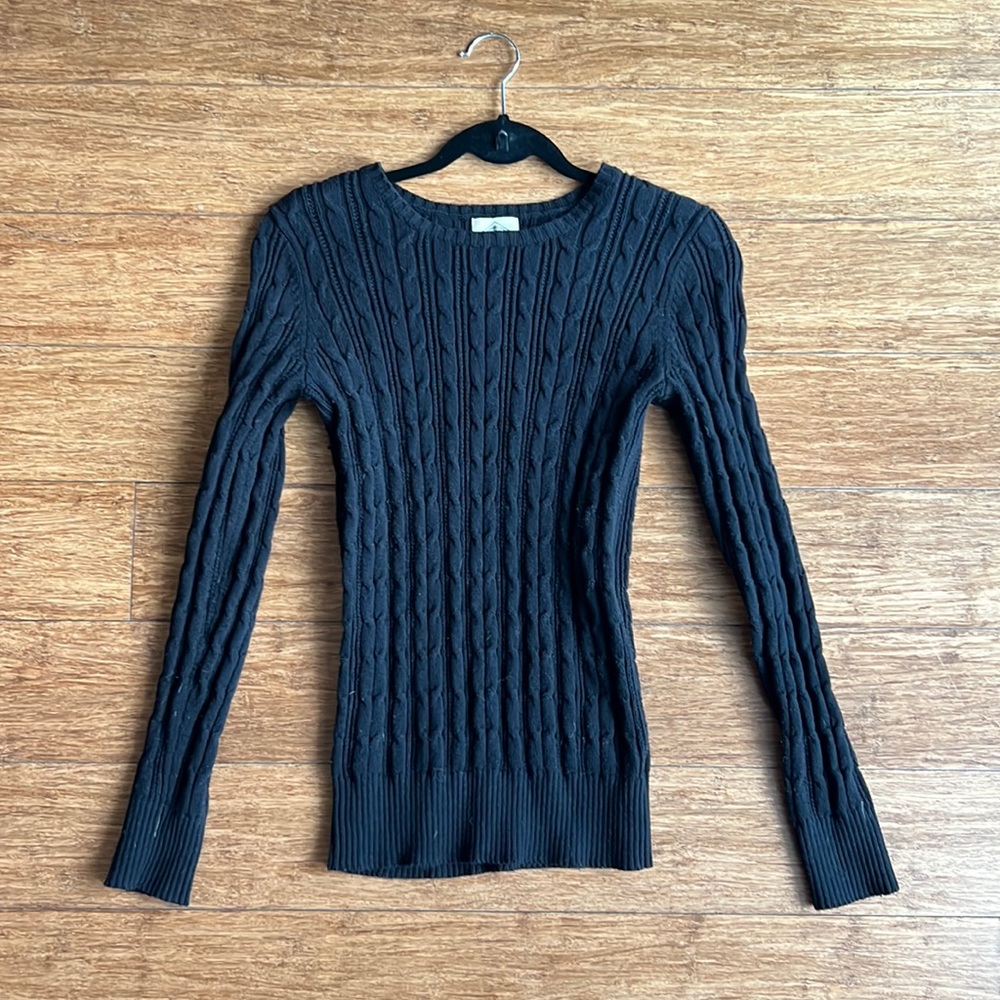 Black Cable Knit Sweater